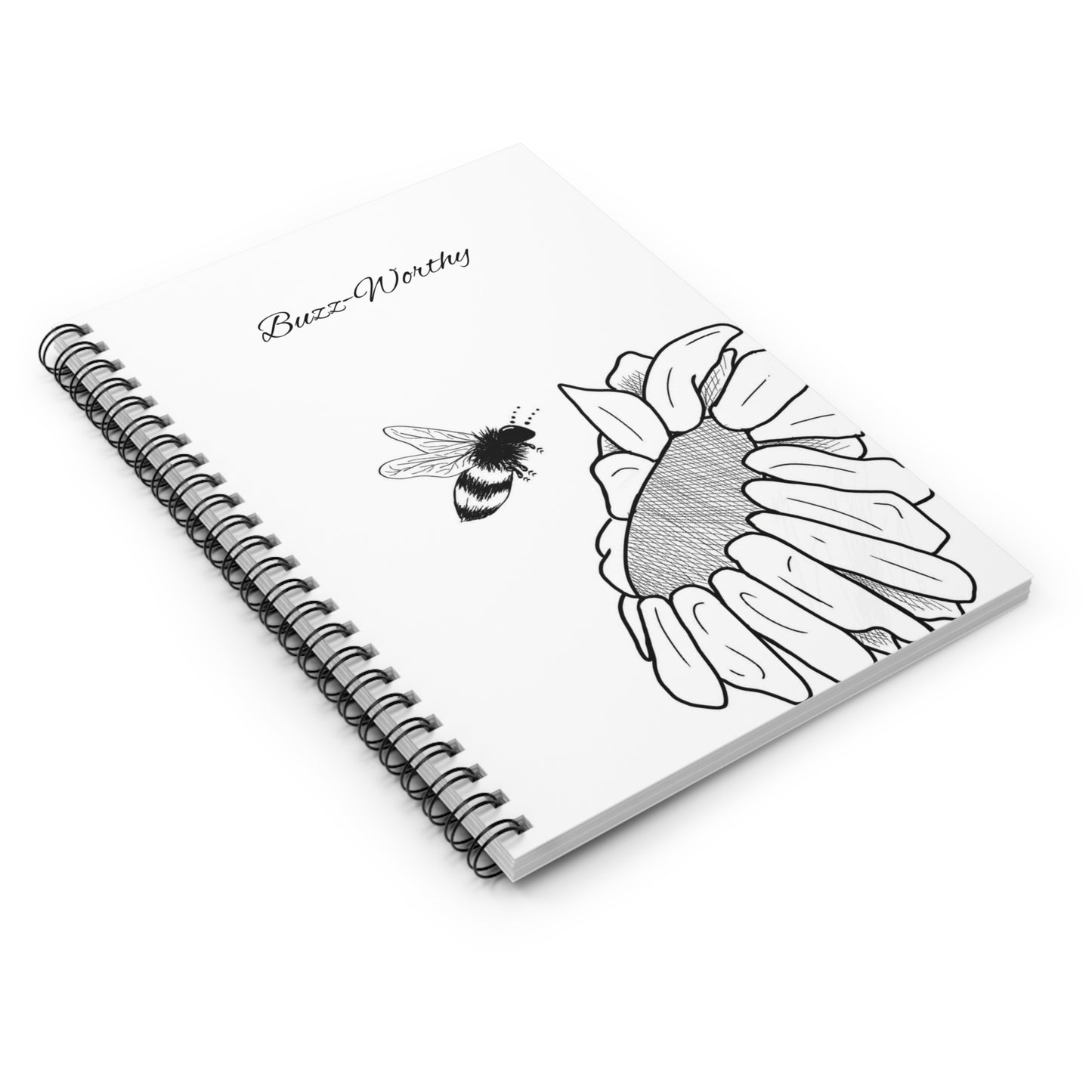 Spiral Notebook White Corner Bee - Ruled Line