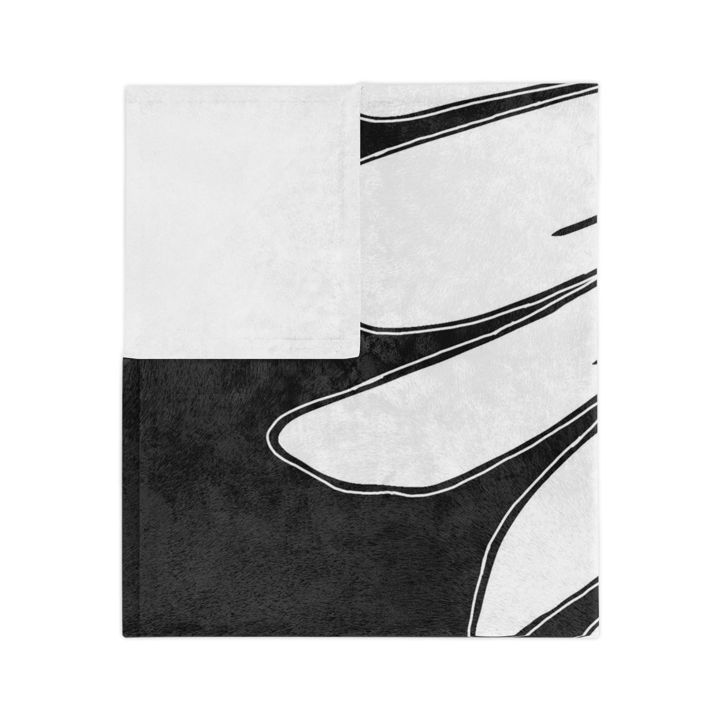 Velveteen Minky Blanket - B&W Bee Flower Design