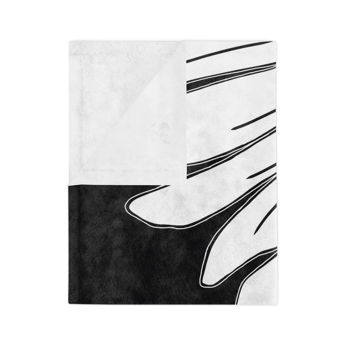 Velveteen Minky Blanket - B&W Bee Flower Design