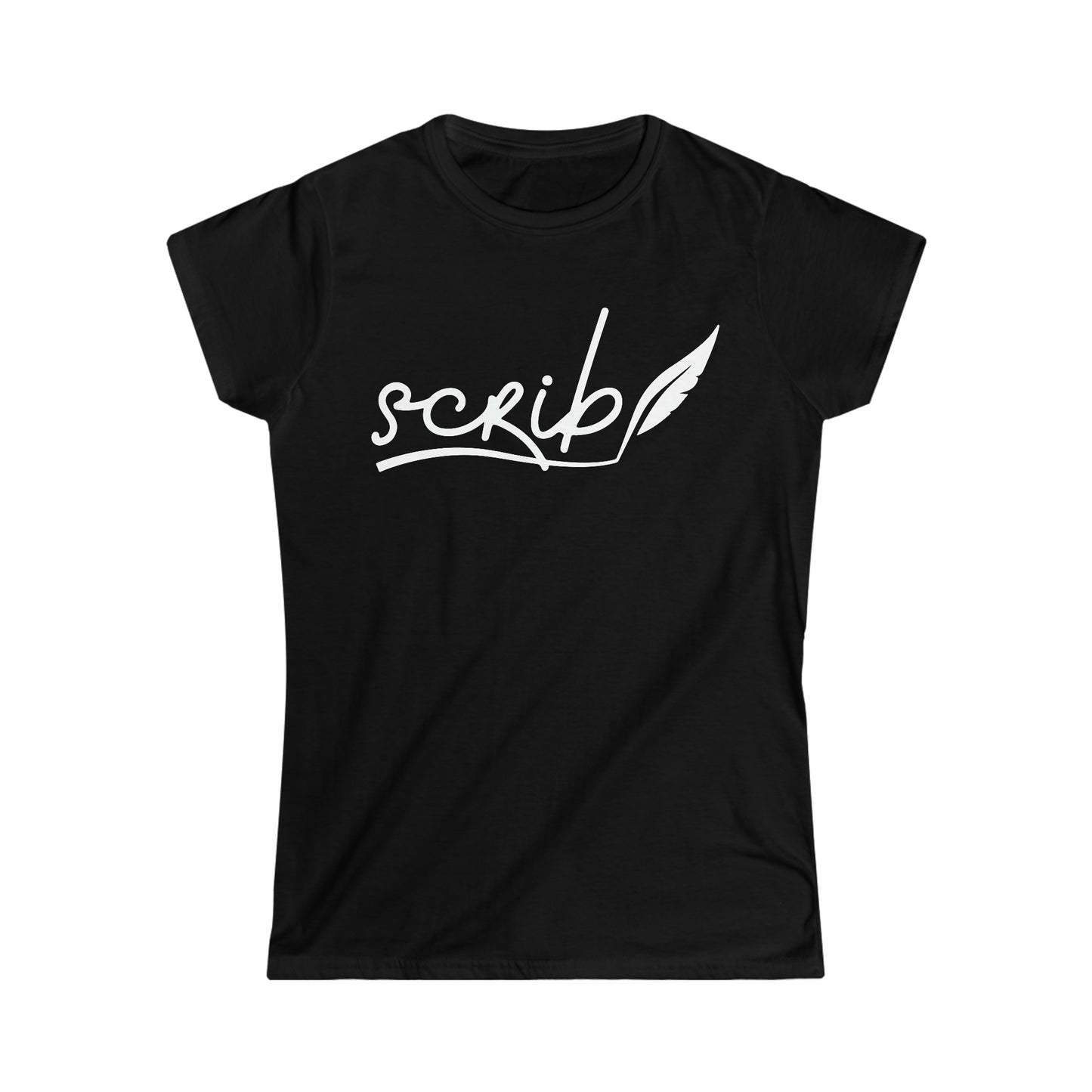Women's Softstyle Tee - Scrib Logo (White)