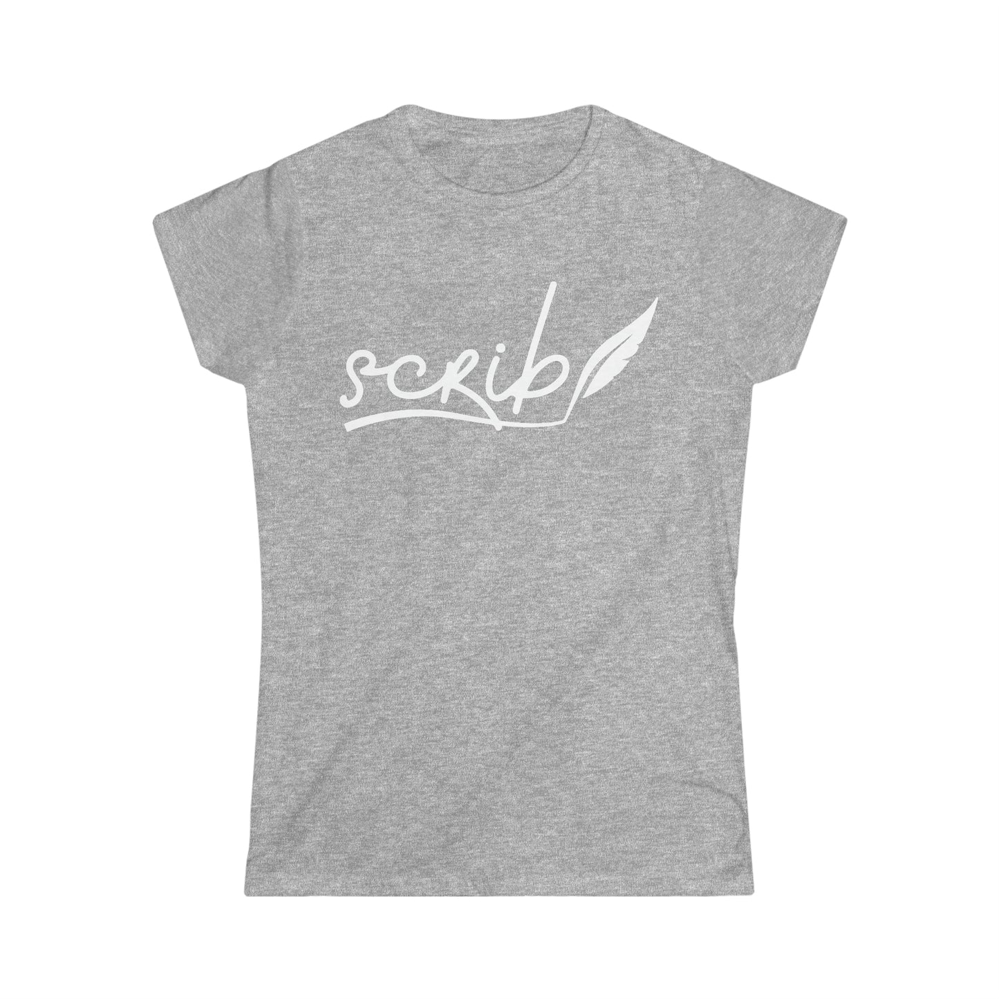Women's Softstyle Tee - Scrib Logo (White)