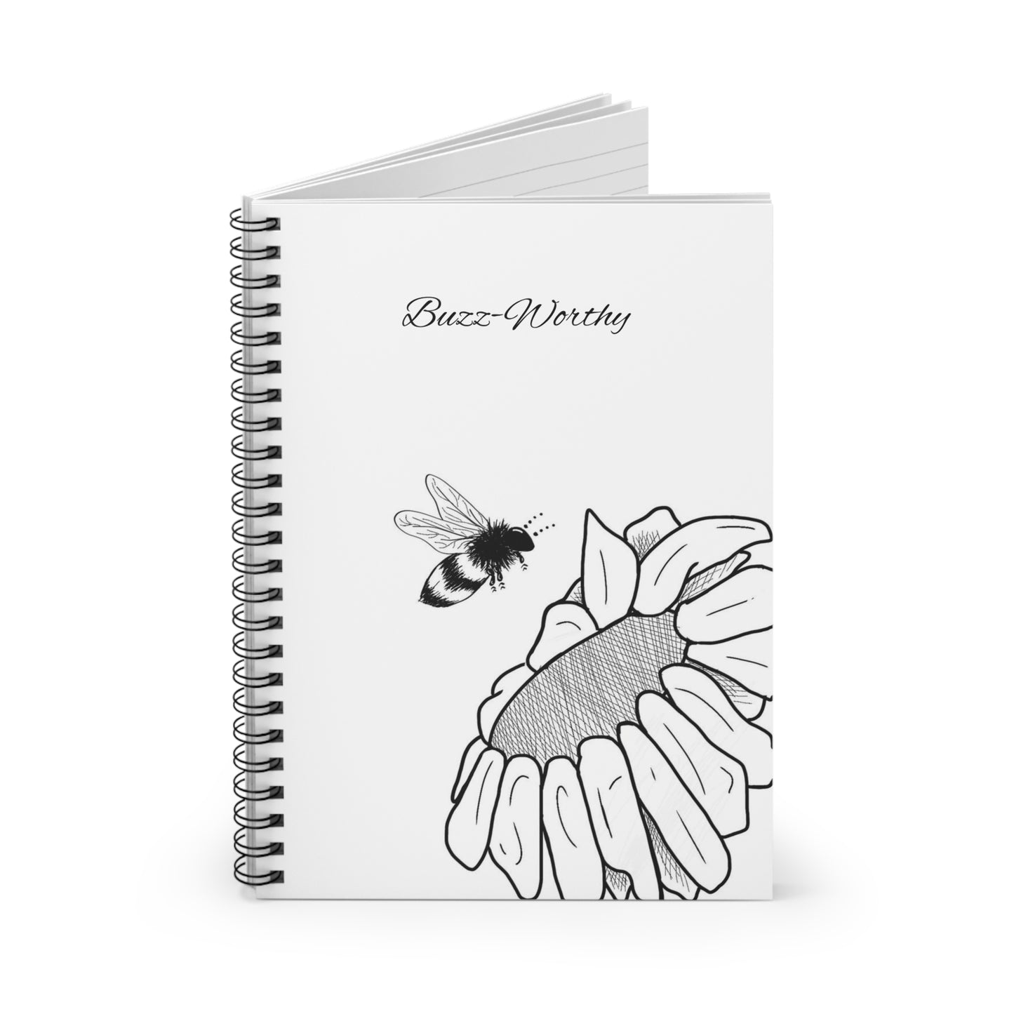Spiral Notebook White Corner Bee - Ruled Line