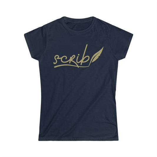 Women's Softstyle Tee - Scrib Logo (Pastel Olive)